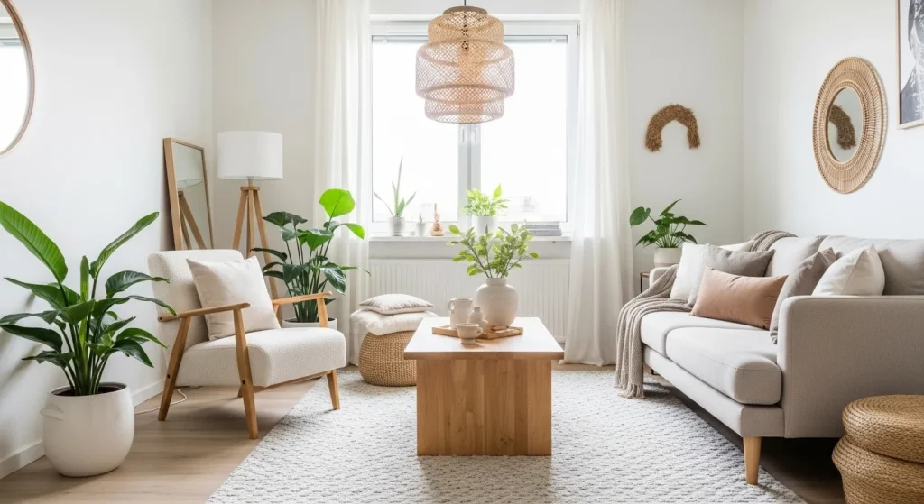 Light color living room making space look bigger
