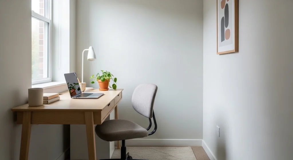 Dedicated workspace in small apartment
