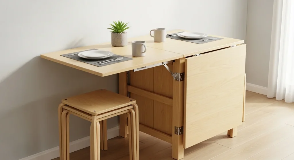 Foldable dining table for small apartment