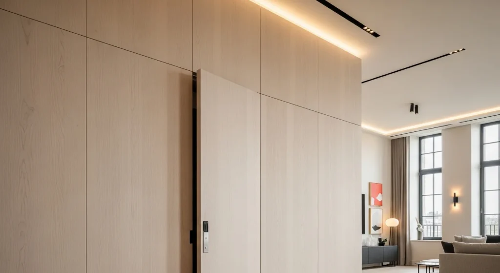 Hidden wall storage panel
