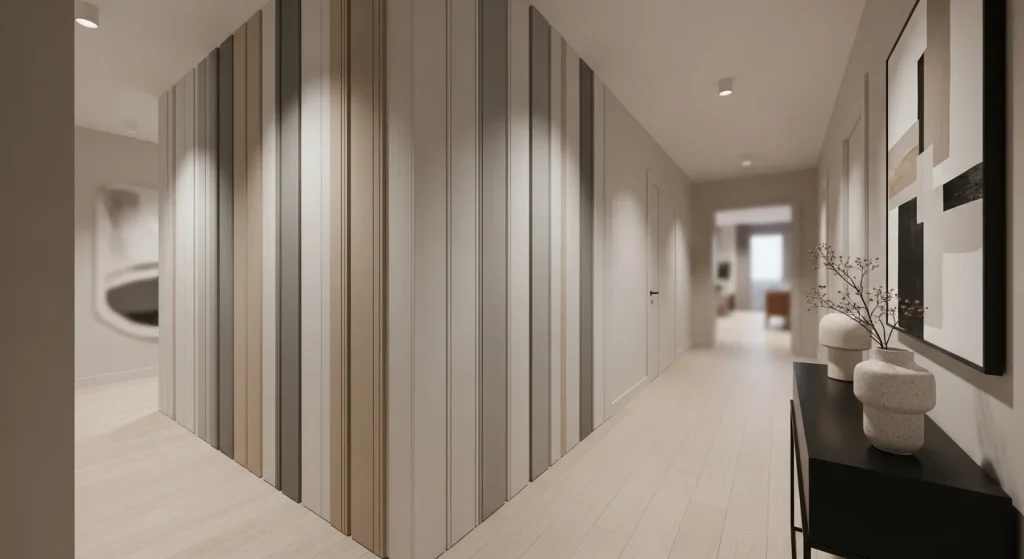 Panel hallway corner decor
