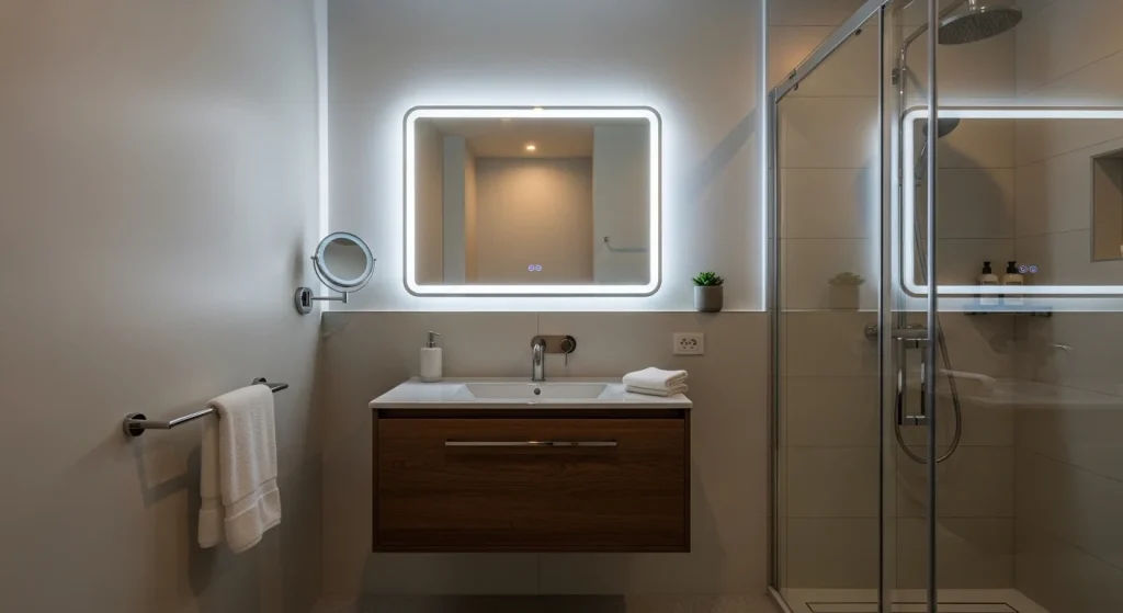  LED frame mirror bathroom
