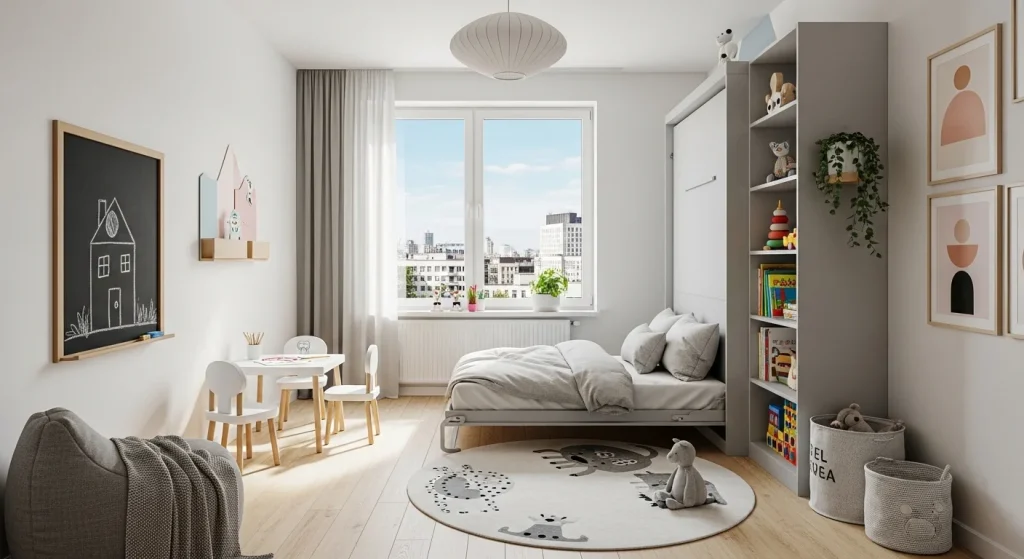 Foldable bed kids room