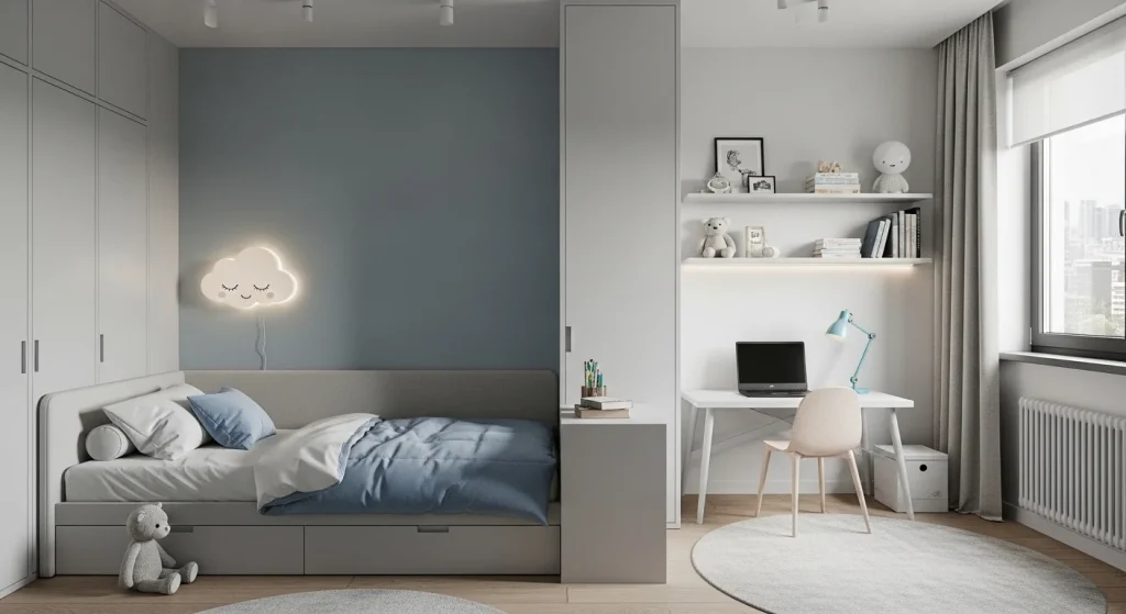  Parallel kids room layout
