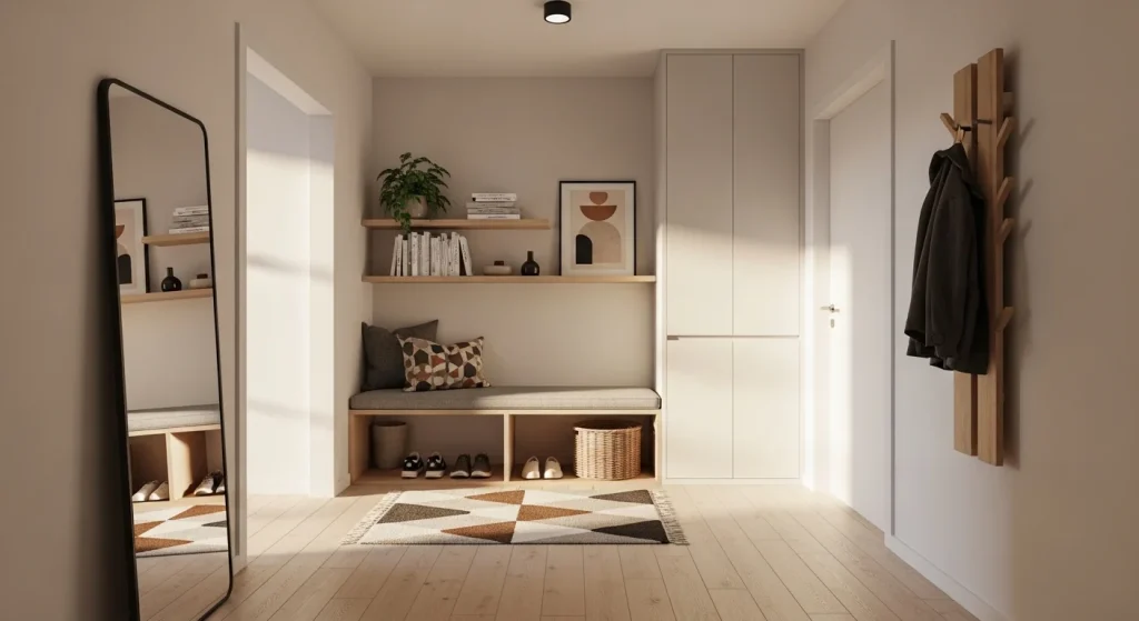 Entryway bench decor