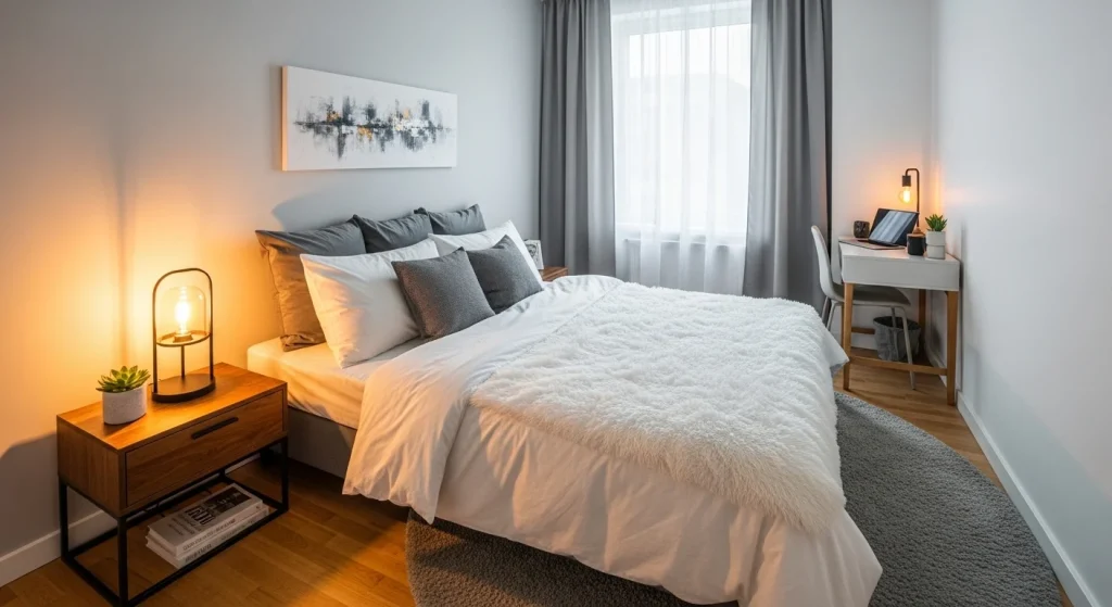 Fluffy cozy bed setup