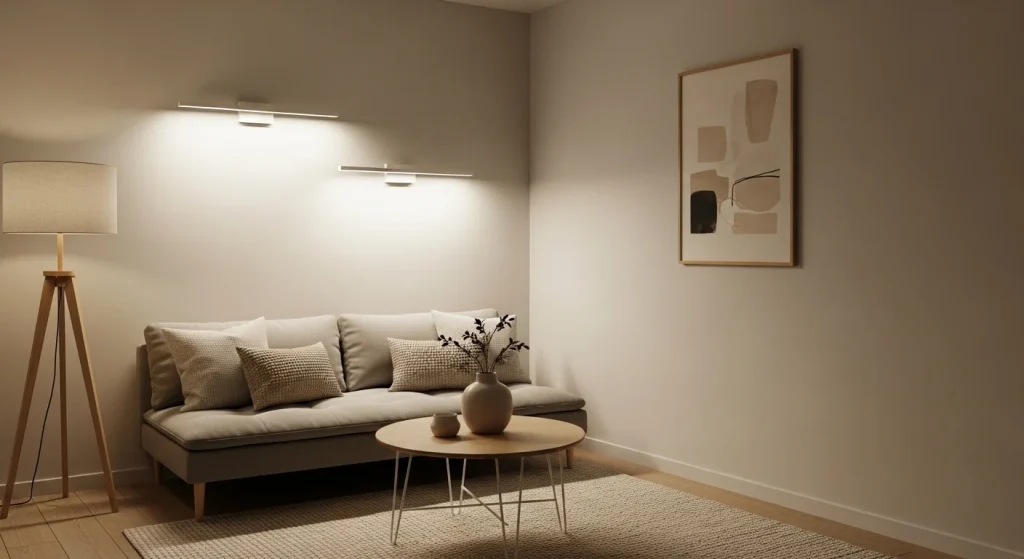 Wall mounted lighting for small living room

