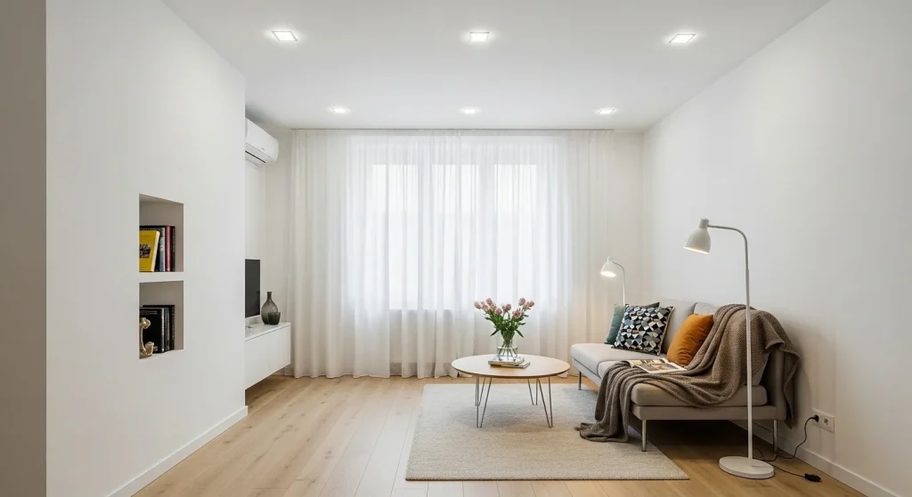 Recessed lighting small apartment