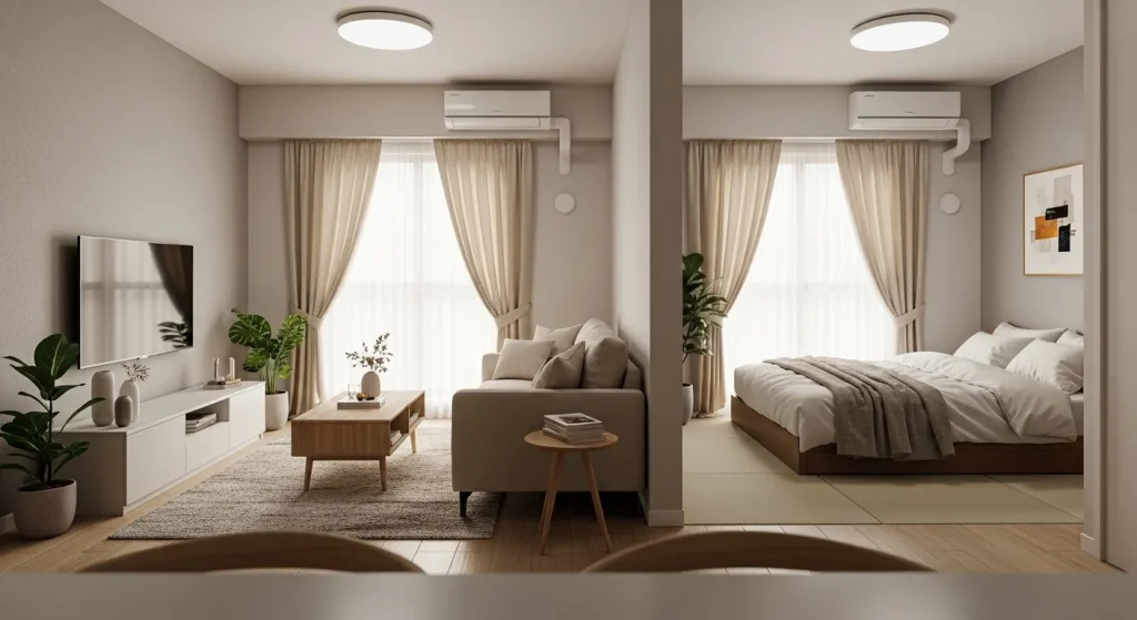 Curtain continuity apartment decor