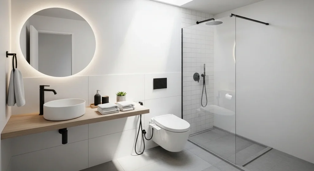 Extended bathroom sink counter