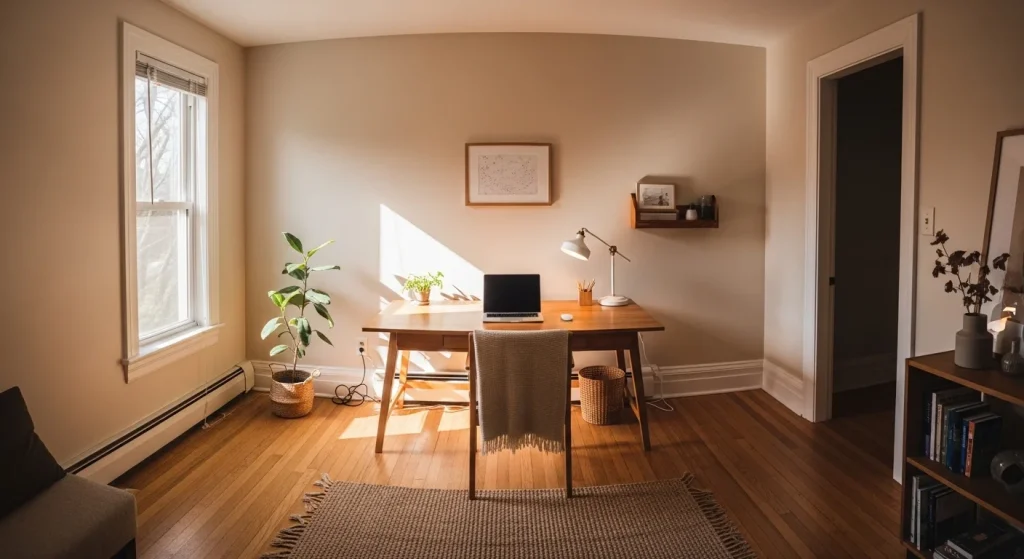 Wood workspace aesthetic