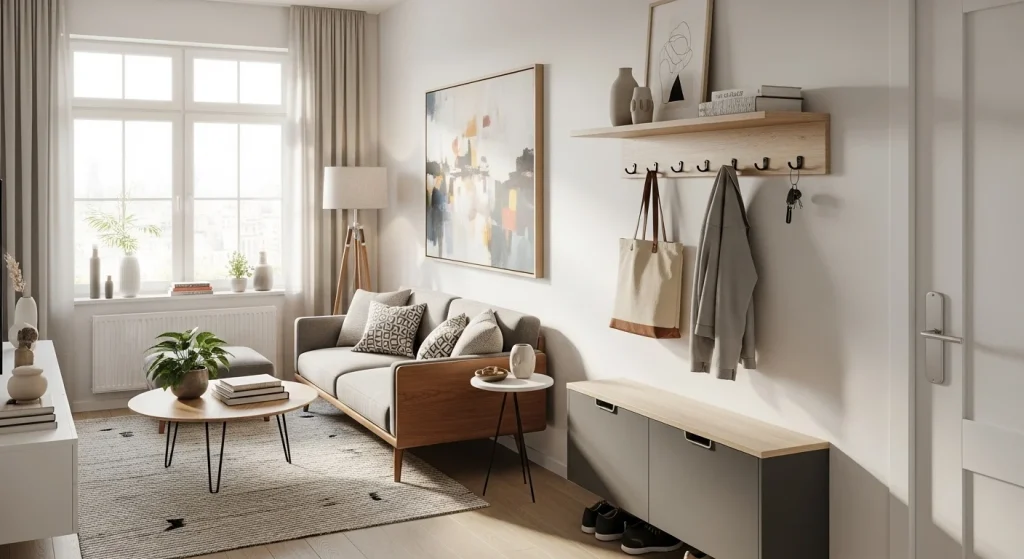 Hidden hook storage apartment