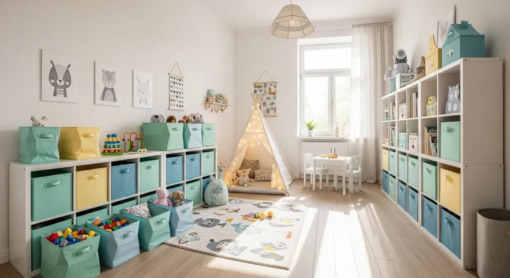 Fabric bins kids storage
