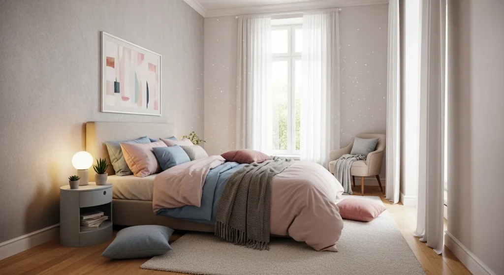  Pastel aesthetic bed
