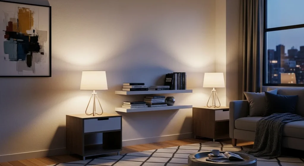 Table lamps layered lighting