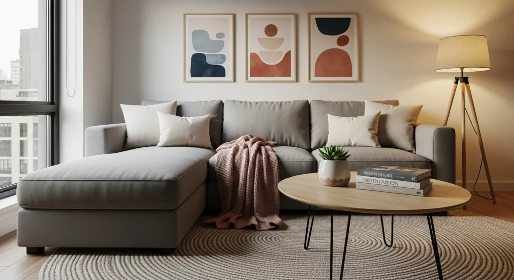 Living room zoning small apartment