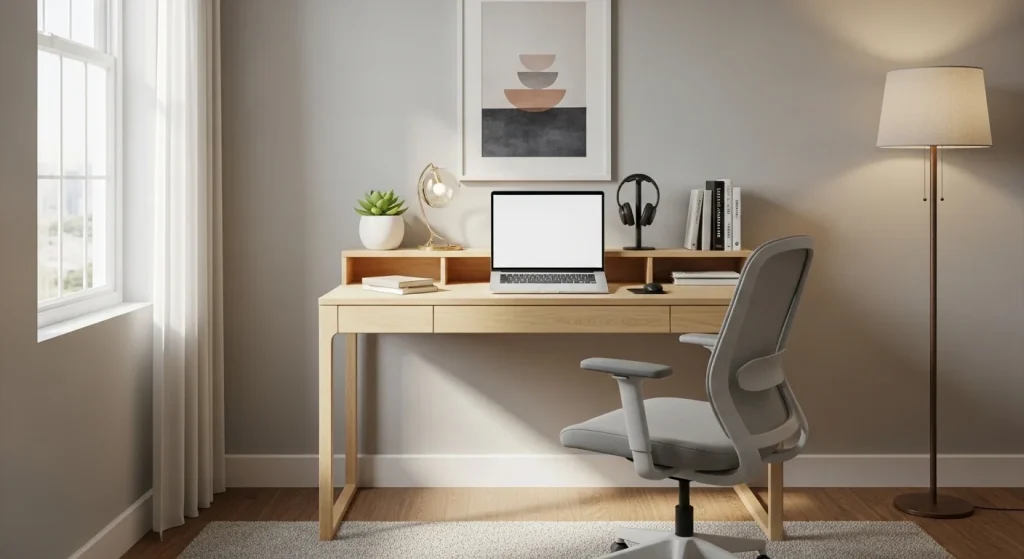 Minimal calm workspace