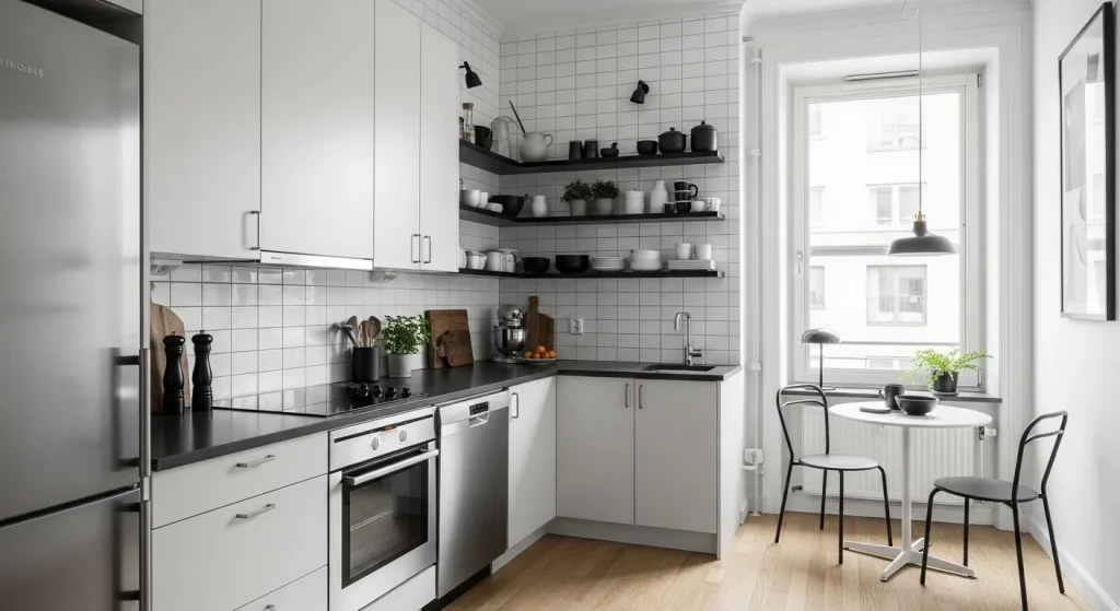 Monochrome kitchen corner
