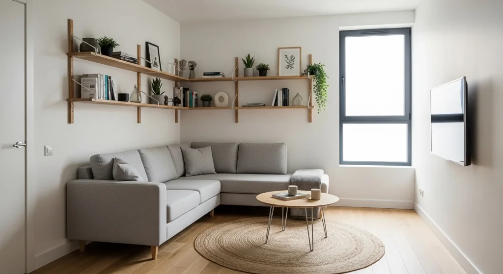 Corner furniture for small apartment space
