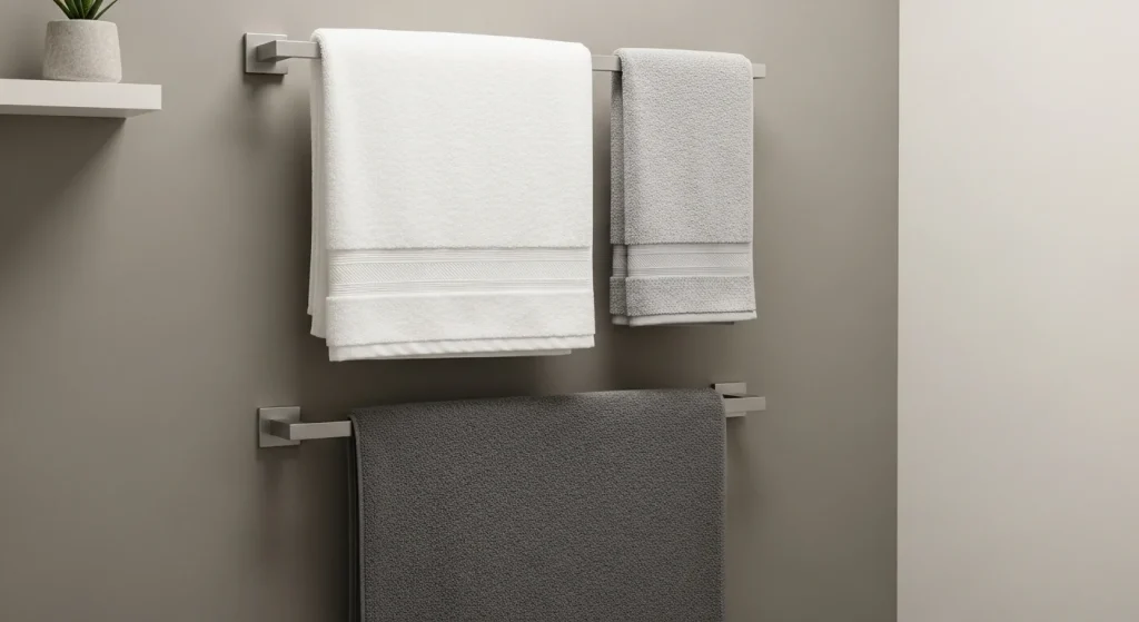 Towel bars for small bathroom organization