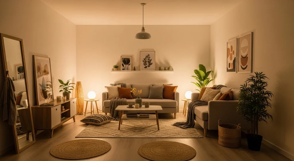 Uplighting small apartment idea