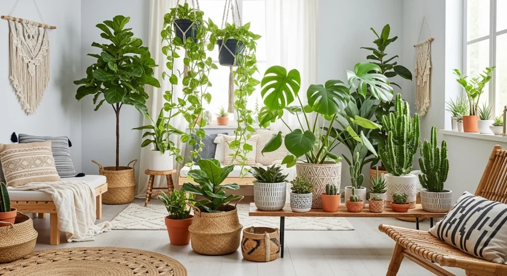 Plants as room divider apartment