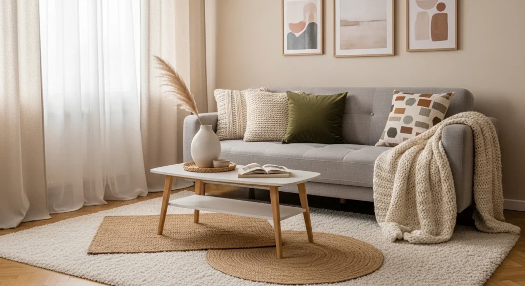 Textured simple apartment decor