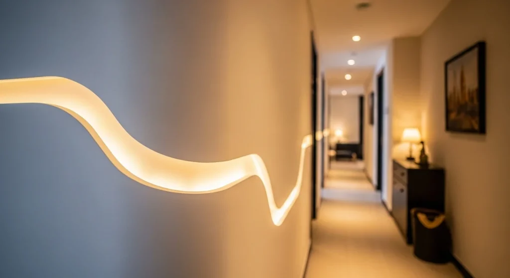 Curved hallway corner design