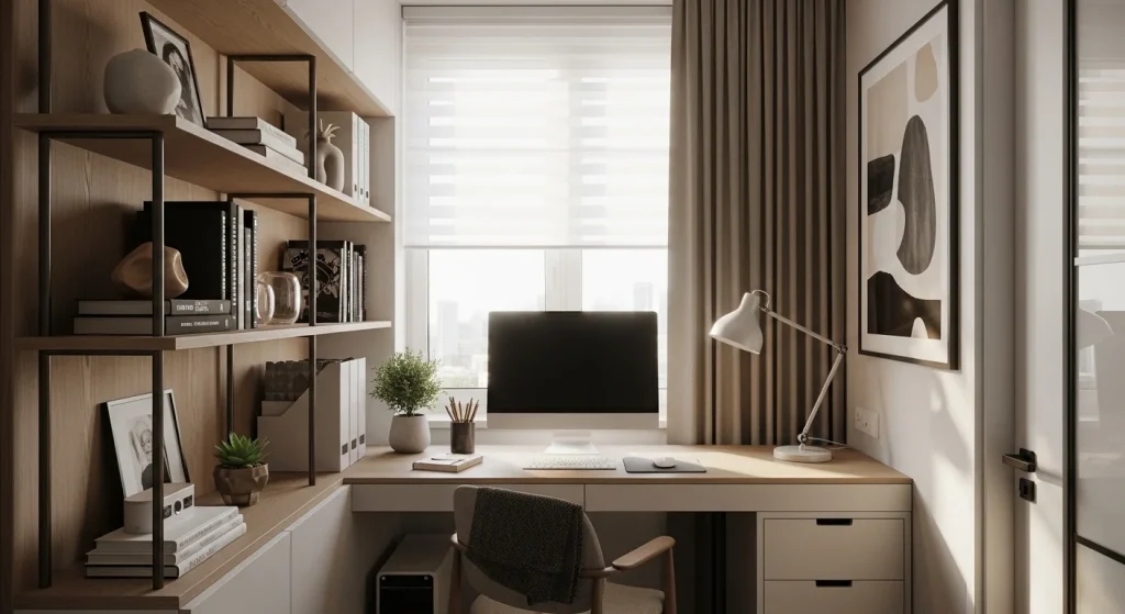 Desk side space decor