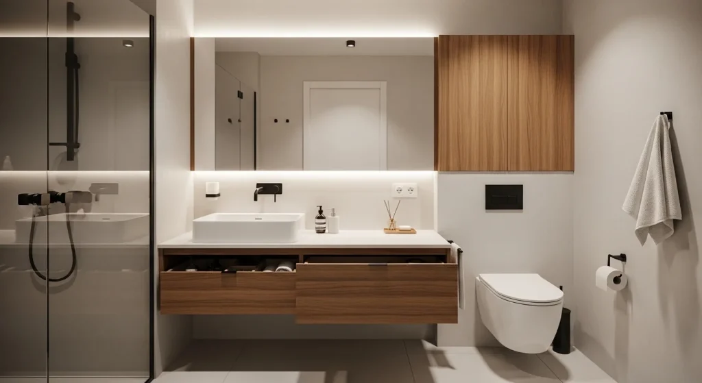 Under sink hidden storage