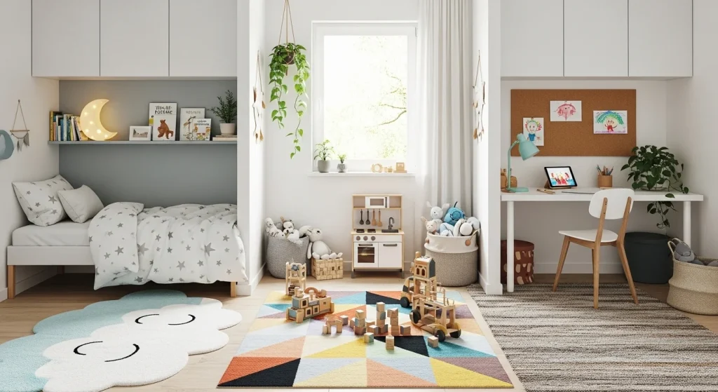 Rug zoning kids room

