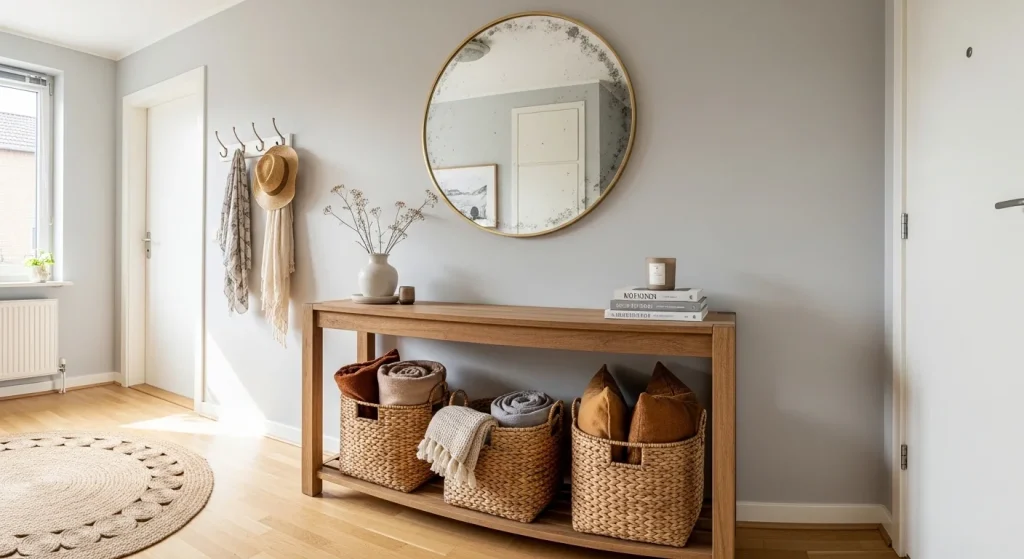 Basket storage entryway