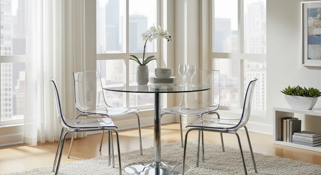 Transparent dining furniture small space