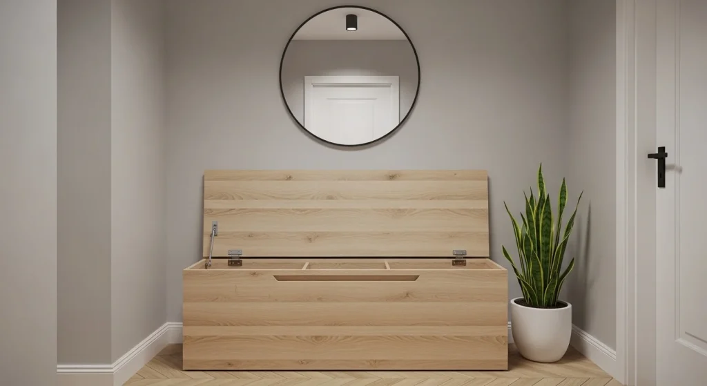 Hidden storage entry bench
