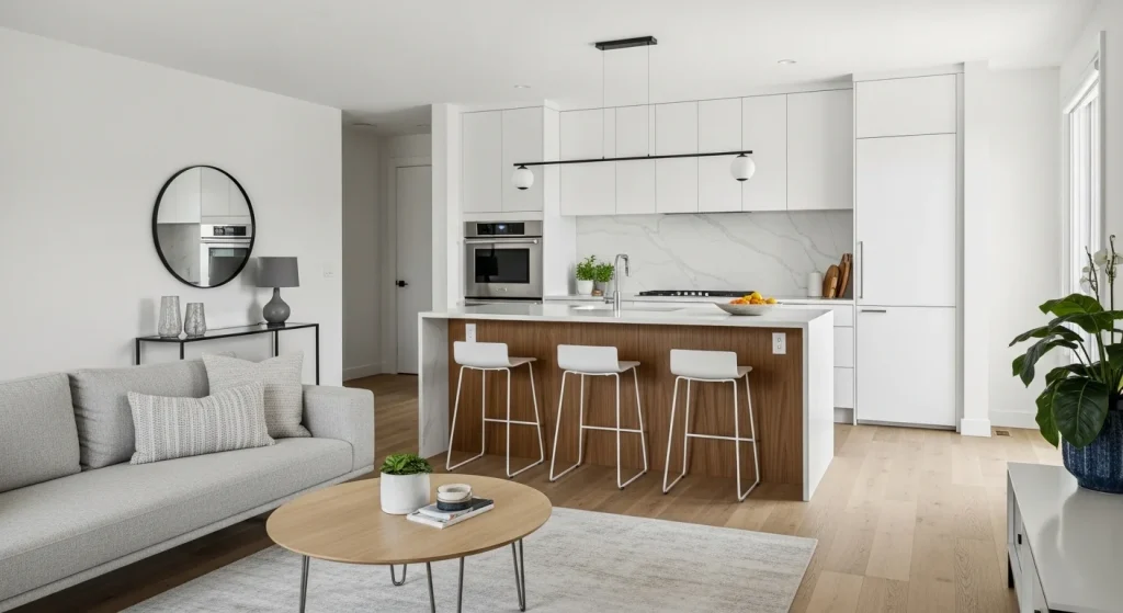 Material repetition apartment decor
