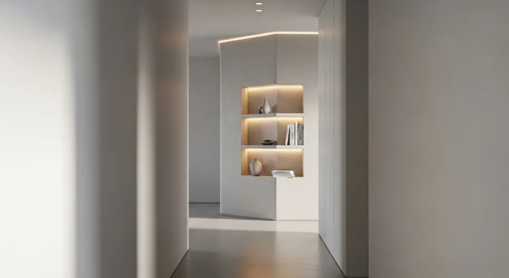  Niche hallway corner decor
