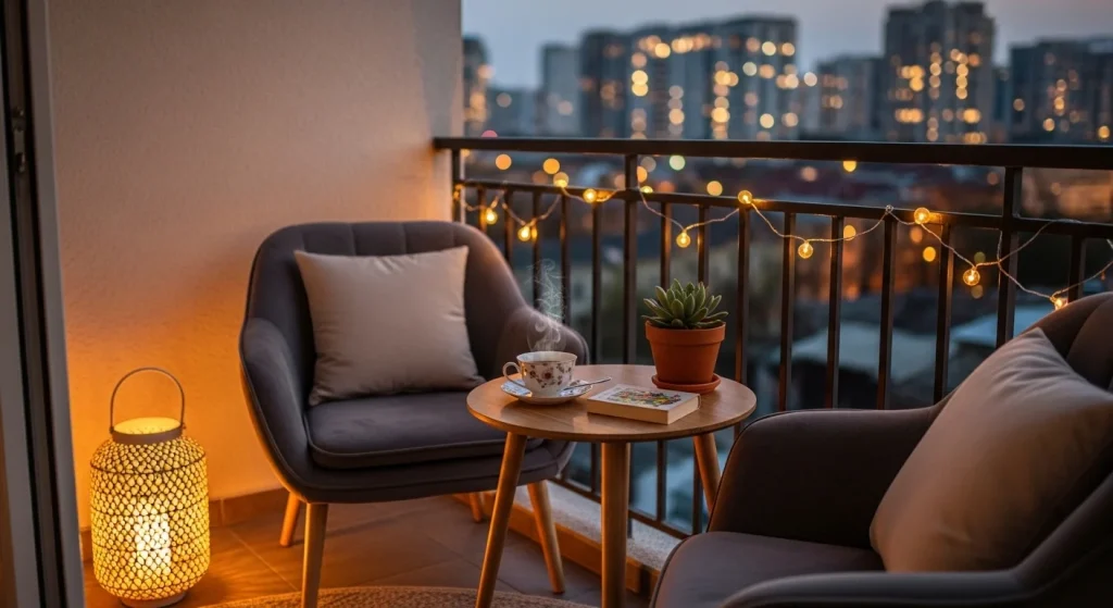 Lantern balcony corner cozy
