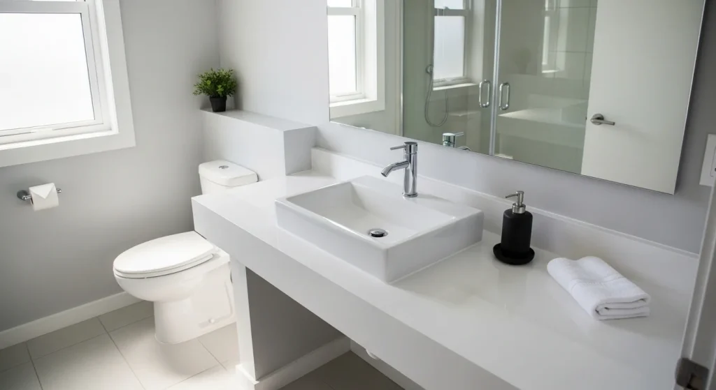 Glossy bathroom sink decor