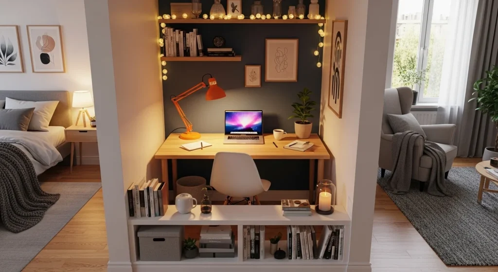 Nook desk setup cozy