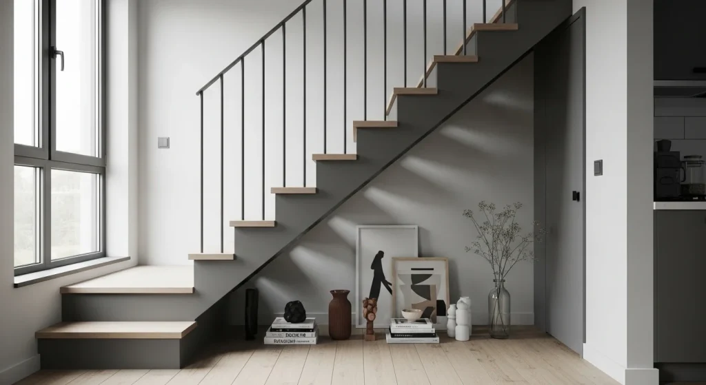 Under stair decor apartment