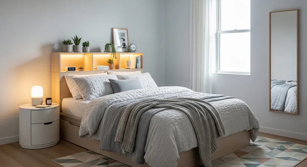 Headboard with hidden storage