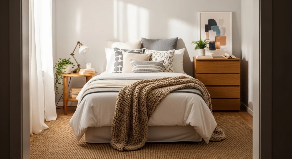 Textured throw bed
