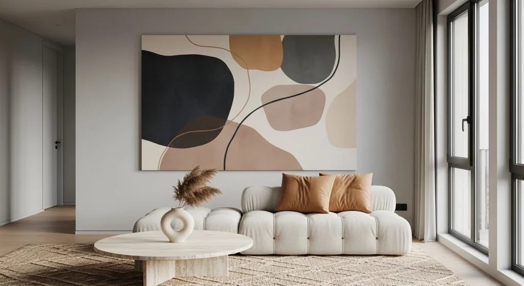 Oversized art for luxury apartment aesthetic