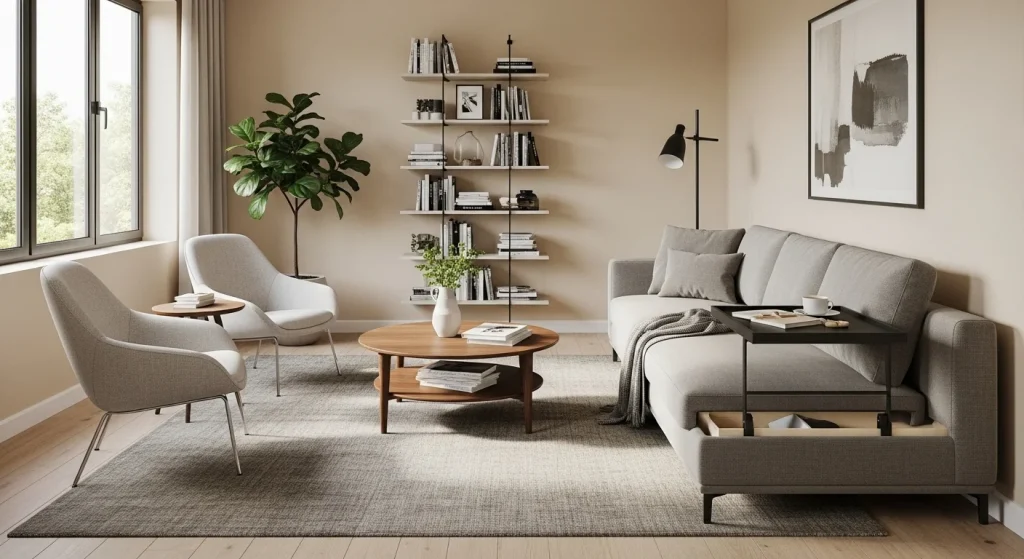 Sofa arm hidden storage