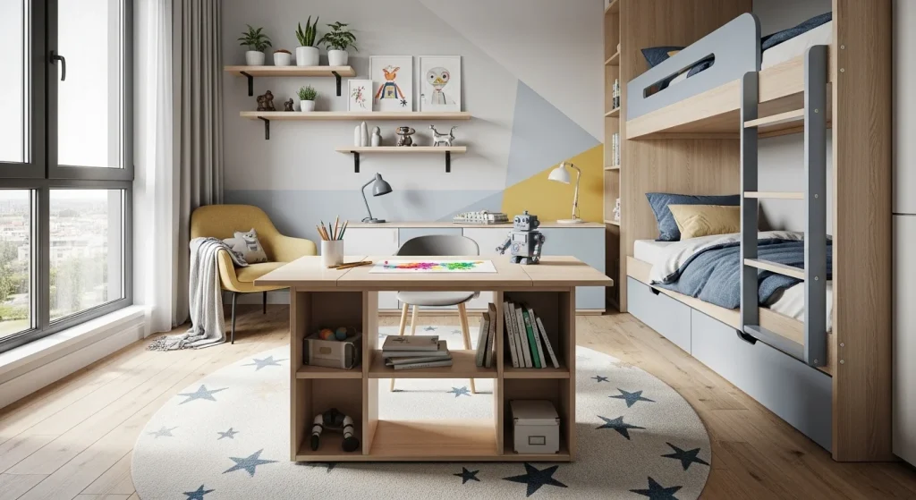 Central storage kids room