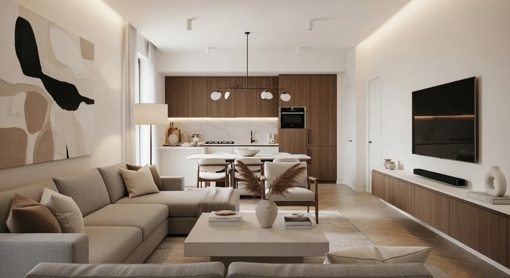 Consistent styling luxury apartment design
