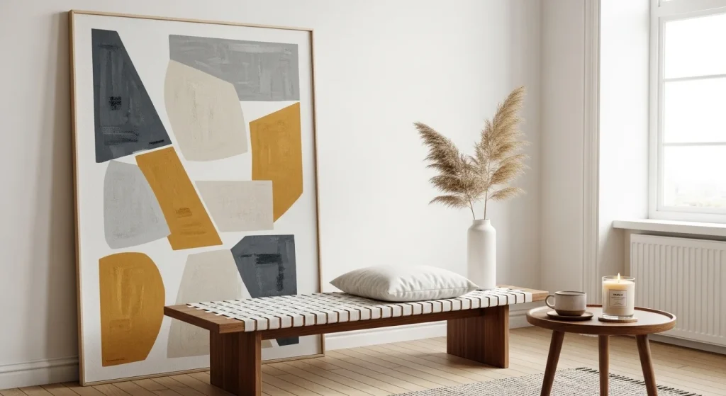 Leaning art corner decor
