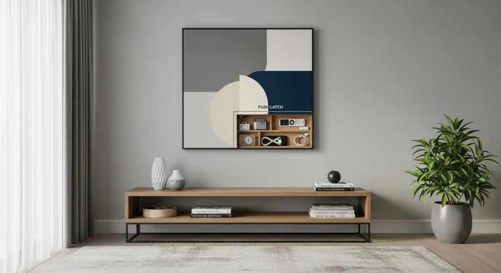 Hidden wall art storage
