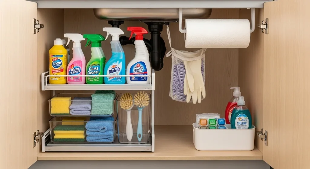 Under sink cleaning zone
