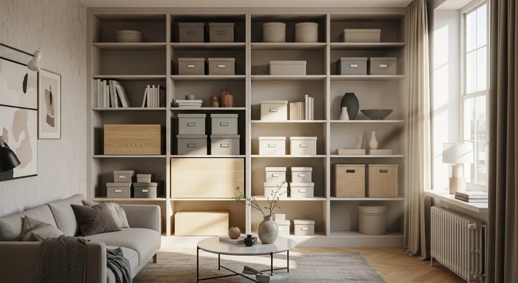 Stackable hidden storage boxes